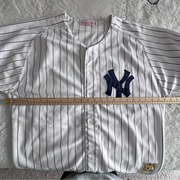 Vintage 90s New York Yankees Baseball Jersey Pinstripe Blue White Men’s 52 (XL) - Picture 5 of 6